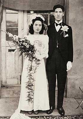 一九四九年二月九日，李登輝與曾文惠結婚，當時他是台大農經系助教。（李登輝基金會提供）