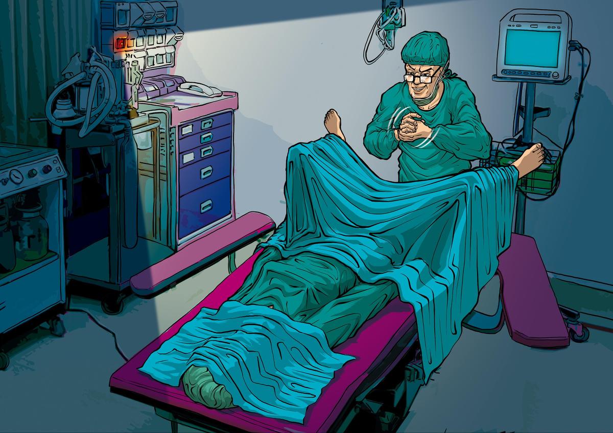 婦產科醫師林勤人將女病人麻醉後，用手術布將被害人頭部蓋住，乘機性侵得逞。