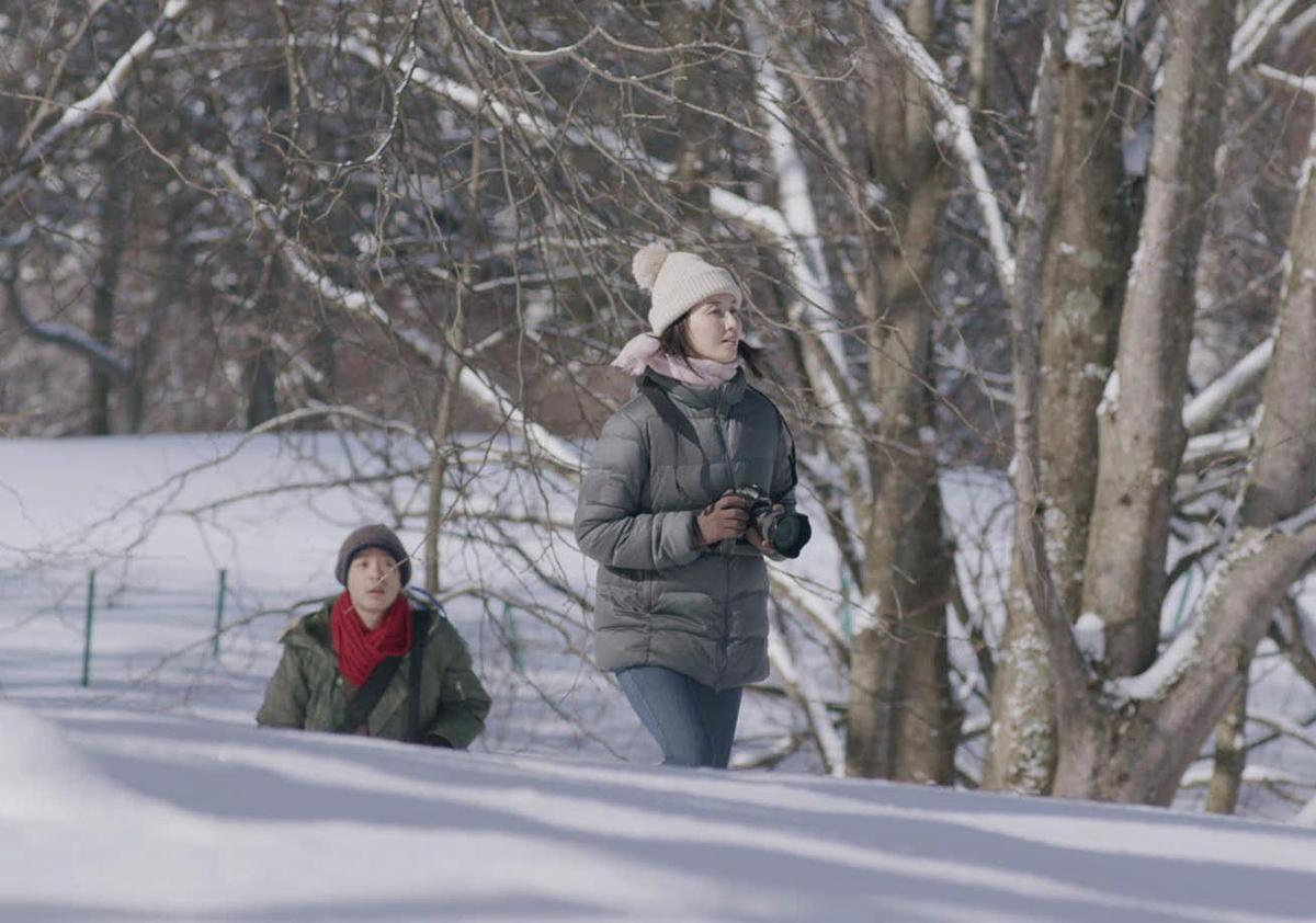 峯田和伸與橋本愛實都是首度演出台片，橋本愛實更力推片中山形的雪景，十分浪漫美麗。（海鵬提供）
