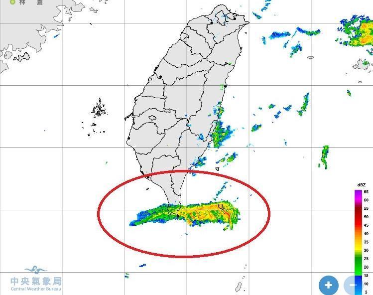 台灣南端出現大片雷達回波鄭明典分析 這不會下雨