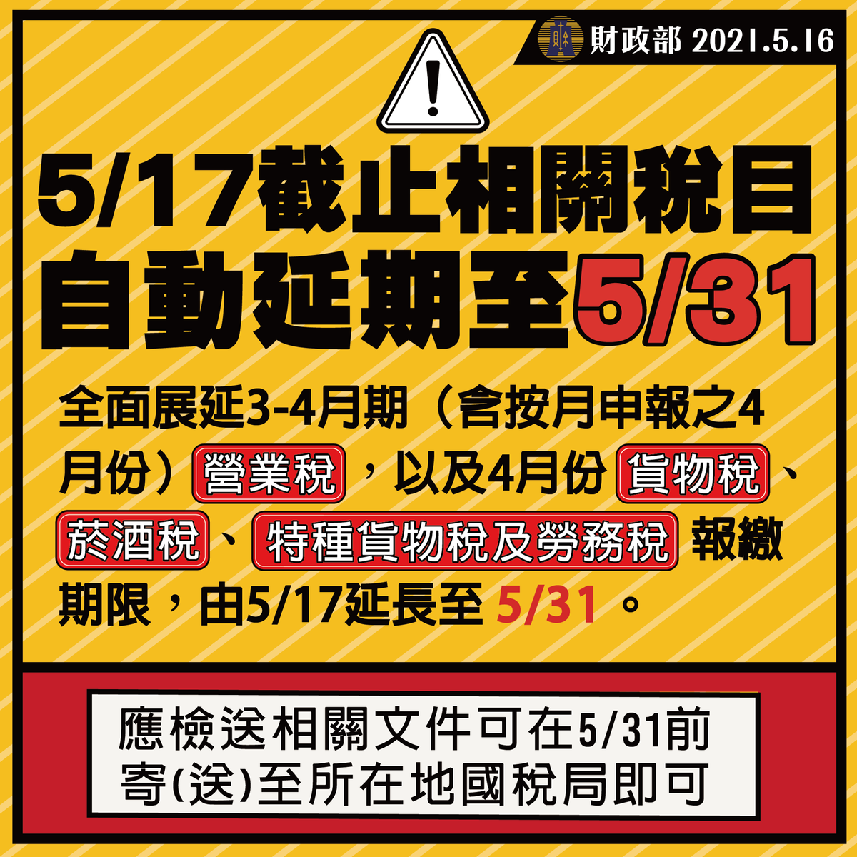 國稅局暫停臨櫃報稅3 4月營業稅等期限延至5月底