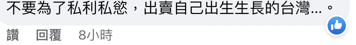 台灣網友對於田麗的說法感到不滿。（翻攝田麗臉書）