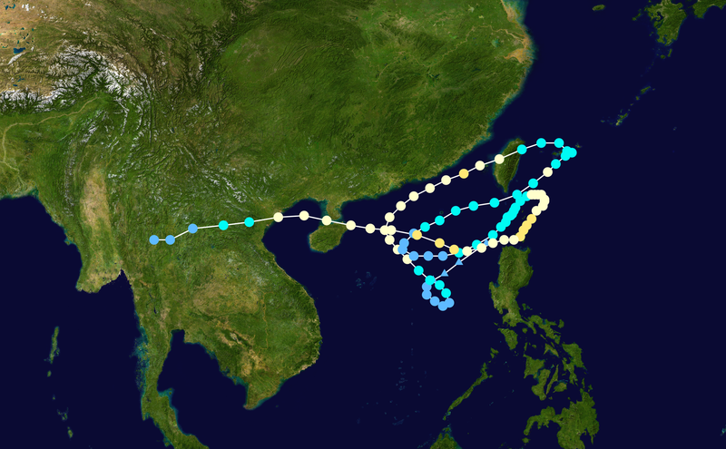 1986年的韋恩颱風堪稱怪颱始祖，當年還繞出台灣形狀。（圖／翻攝自維基百科）